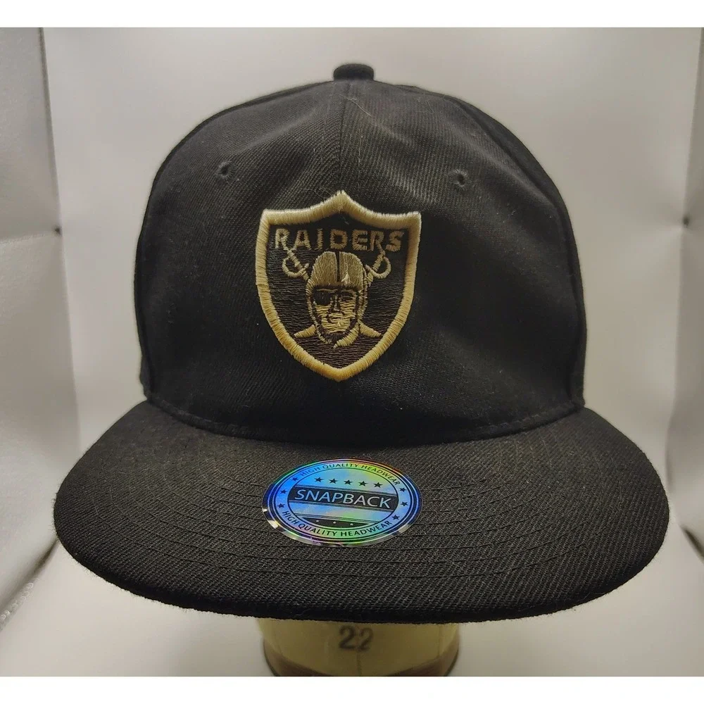 Las Vegas Raiders NFL Snapback Baseball Cap Black Embroidered Logo One Size‎